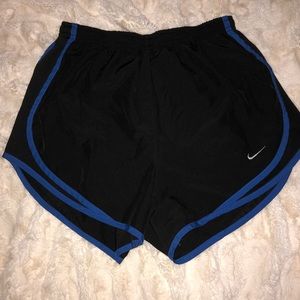 black & royal blue nike tempo shorts - size small